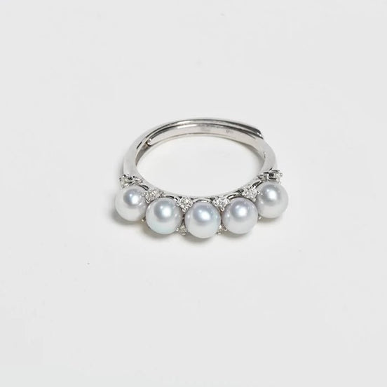 Freshwater pearl flower crown ring