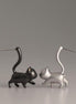 Playful earrings with a cute cat design