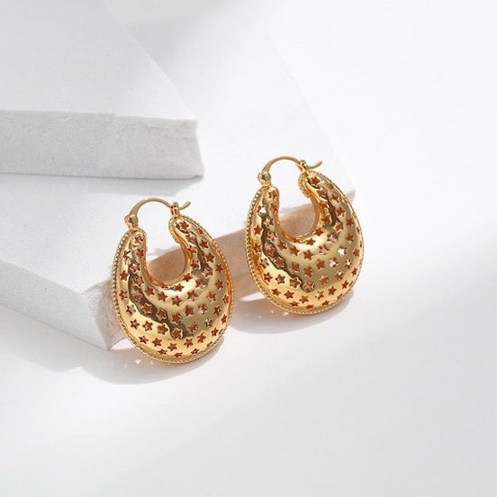 Hollow star pattern earrings