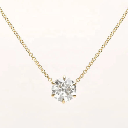 Dezente Sterling Silberkette, rhodiniert oder 18K Gelbgold vergoldet mit Solitärsteinanhänger