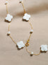 Parure de bijoux Cloverleaf – collier et bracelet avec nacre et perles d'eau douce