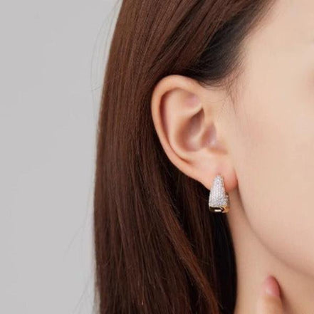 Luxurious sparkling hoop earrings