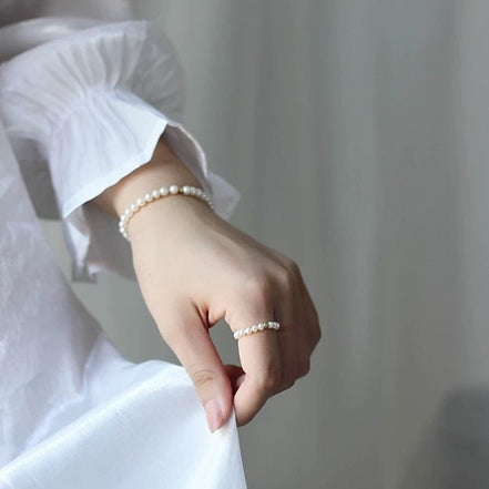 Freshwater pearl ring with 14K gold filling