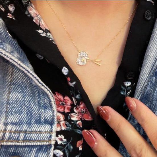 Collier badminton en vermeil doré