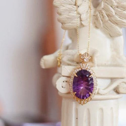 Royal Amethyst Pendant – Gold Vermeil &amp; Zirconia
