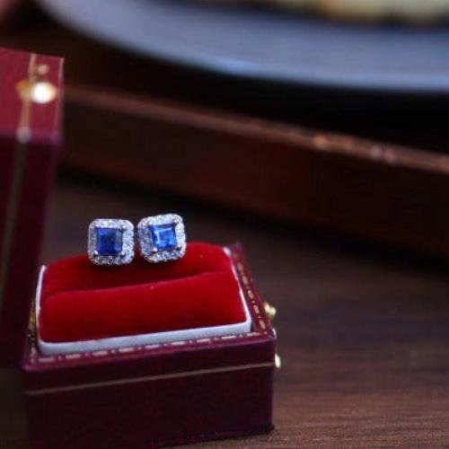 Fancy Sapphire Gemstone Earrings
