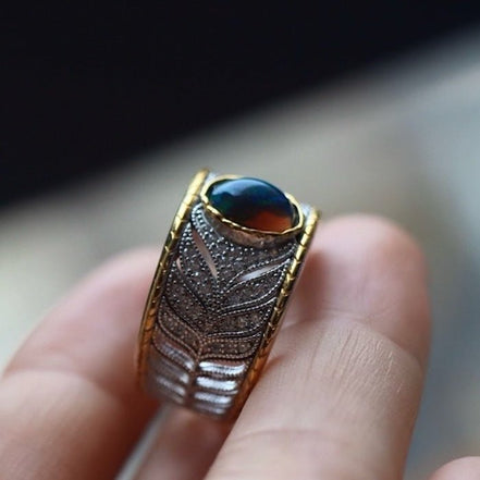 Schwarzer Opal Ring
