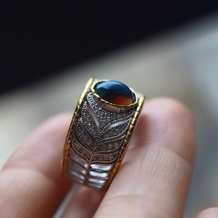 Schwarzer Opal Ring