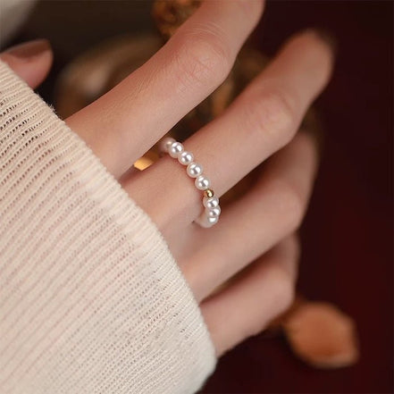 Freshwater pearl ring with 14K gold filling
