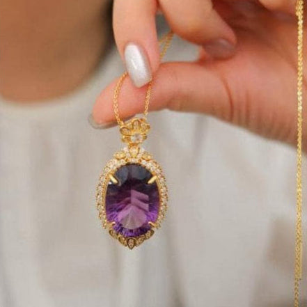 Royal Amethyst Pendant – Gold Vermeil &amp; Zirconia