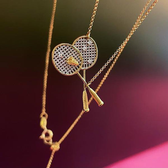Collier badminton en vermeil doré