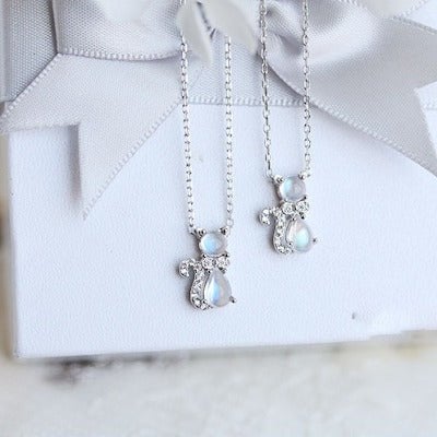 Pendentif Chat - Pierre de Lune et Zircone