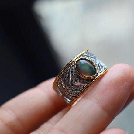 Schwarzer Opal Ring