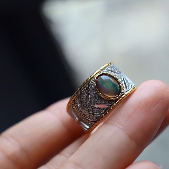 Schwarzer Opal Ring