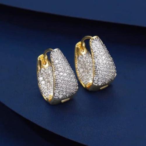 Luxurious sparkling hoop earrings