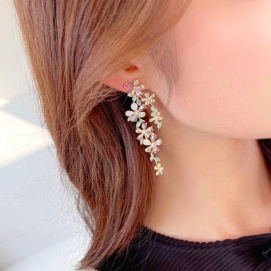 Elegant, dazzling Bloom longline earrings