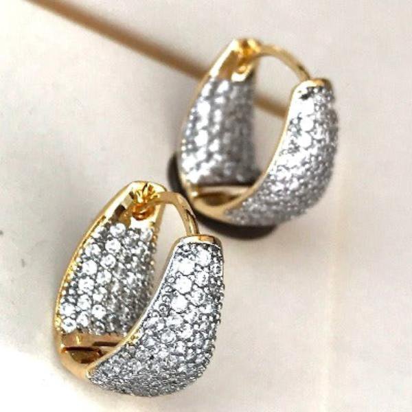 Luxurious sparkling hoop earrings