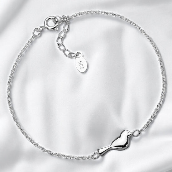 Elegantes 925 Silber Armband mit filigranem Vogelmotiv