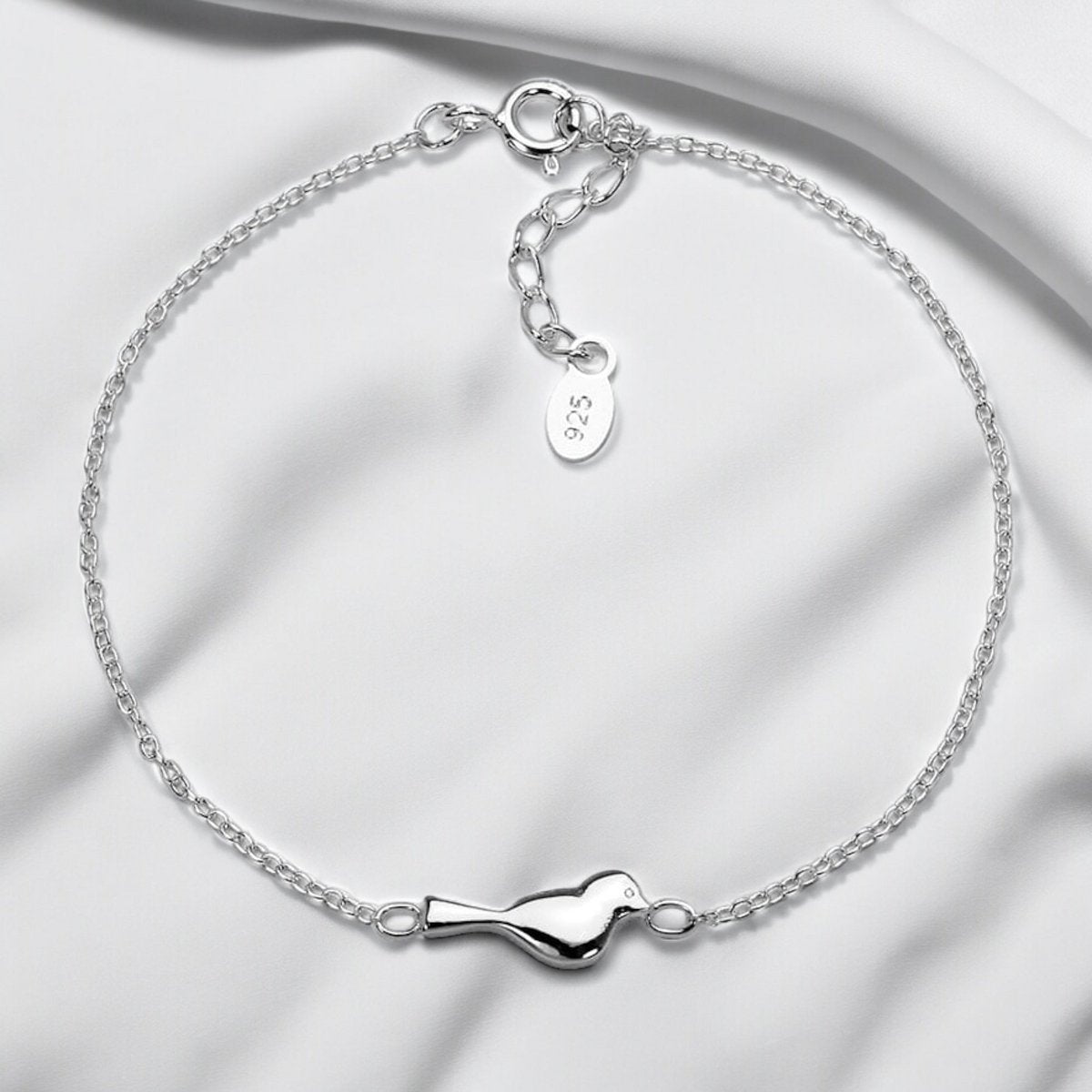Elegantes 925 Silber Armband mit filigranem Vogelmotiv