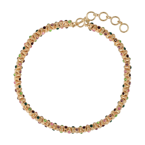Collier vintage en forme de tonneau - Multicolore