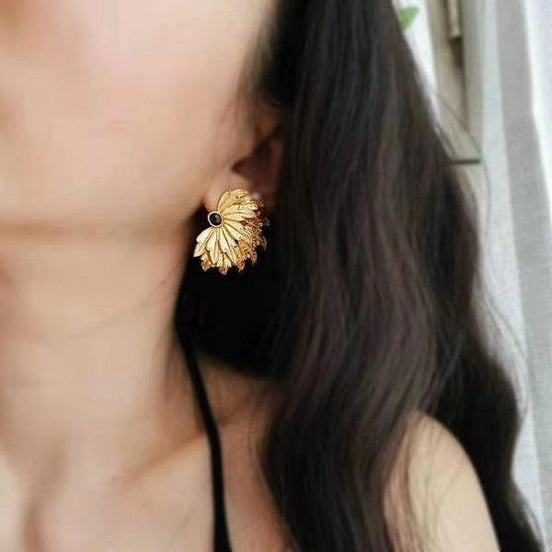 Vintage inspired peacock wing earrings
