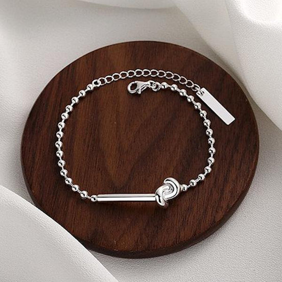 Armband mit Kugelkettendesign und versilbertem Knoten