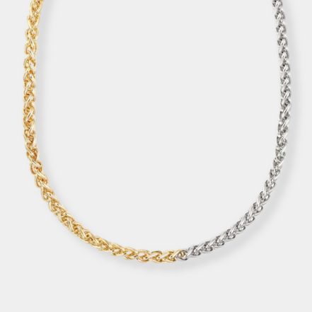 Edelstahlhalskette im Bi-Color und Rope Design, in Gold und Silber