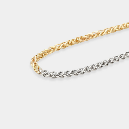 Edelstahlhalskette im Bi-Color und Rope Design, in Gold und Silber