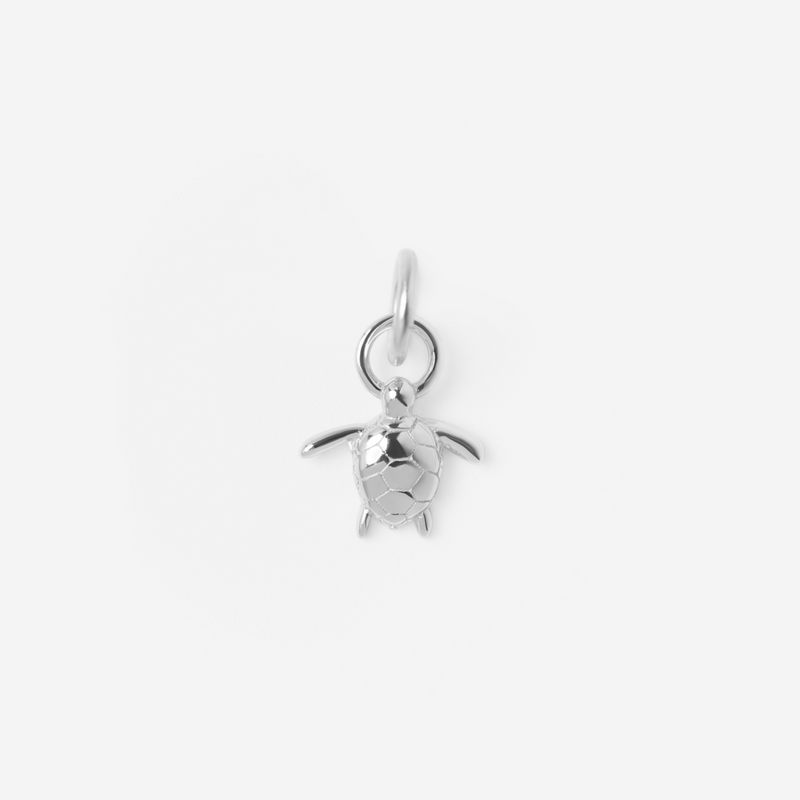 versilberter Charm mit Schildkrötendesign