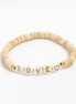 Beigefarbenes Perlenarmband Coco Bahia mit Buchstabenperlen LOVE