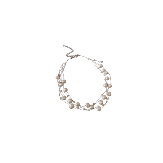 Natural freshwater pearl necklace – baroque design with white gold clasp