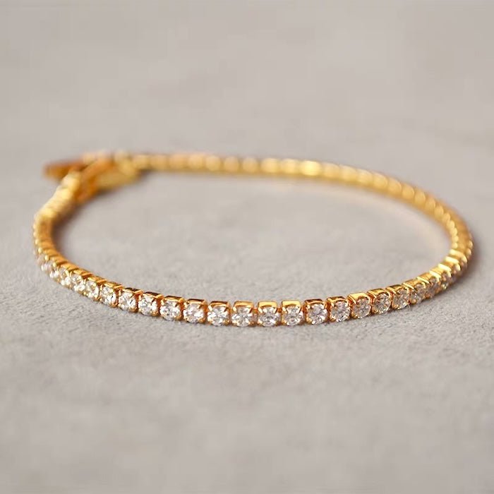 Diamanten-look, Armband mit Zirkoniasteinen und Goldvermeil
