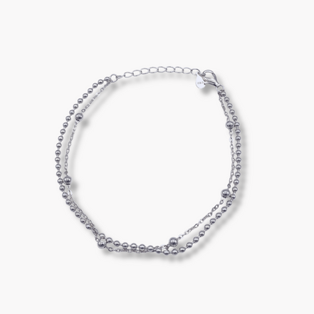 Sterling Silberarmband mit zwei unterschiedlichen Kettengliedern