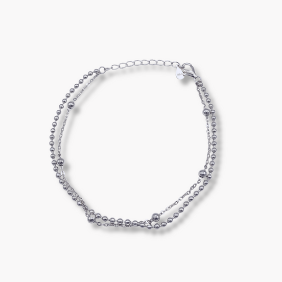 Sterling Silberarmband mit zwei unterschiedlichen Kettengliedern