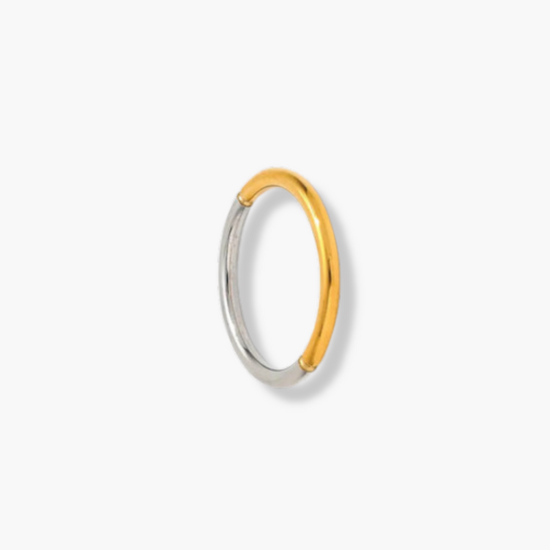 Edelstahl Ring, 2-farbig modisch, schlicht