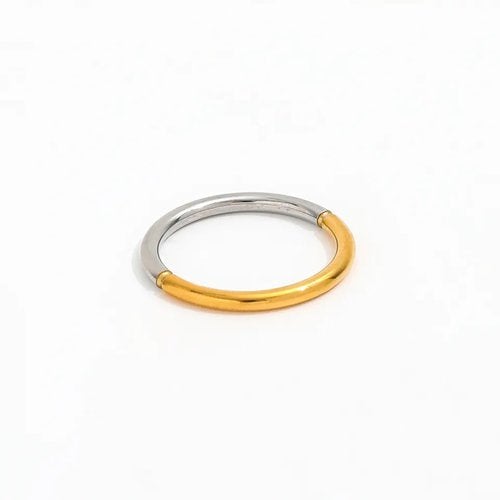 Edelstahl Ring, 2-farbig modisch, schlicht