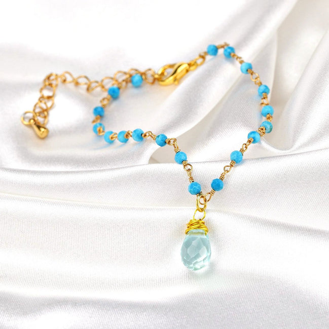 Edles Armband mit facettiertem Türkis und Chalcedon