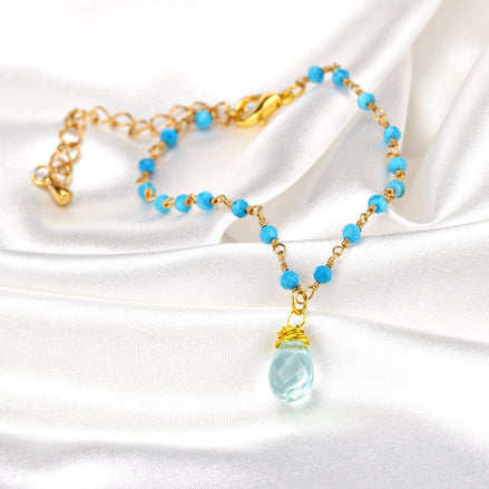 Edles Armband mit facettiertem Türkis und Chalcedon