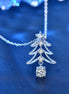 Elegante Halskette aus 925er Silber mit Weihnachtsbaumdesign und 0,5 ct Moissanit (D-Farbe, VVS)