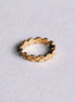 Eleganter gerundeter, goldfarbener Edelstahlring