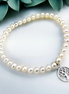 Elegantes 925 Silber Armband mit Lebensbaum und echten Süßwasserperlen