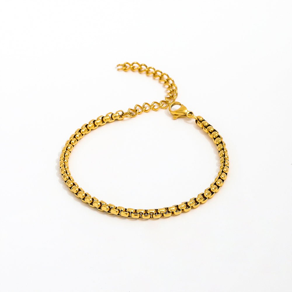 Edelstahlarmband mit 18k vergoldung in Erbsform