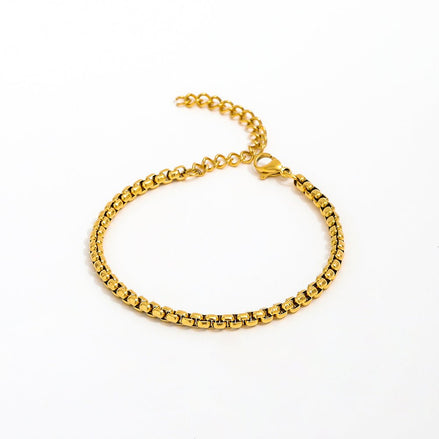 Edelstahlarmband mit 18k vergoldung in Erbsform