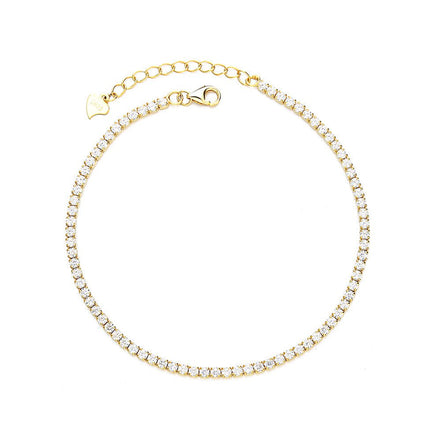 vergoldetes Tennisarmband mit dezenten aneinander gereihten Zirkonen