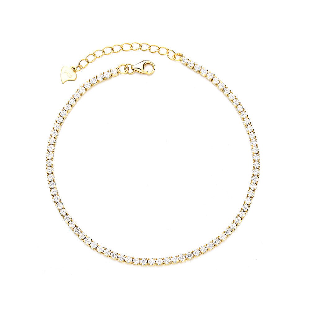 vergoldetes Tennisarmband mit dezenten aneinander gereihten Zirkonen