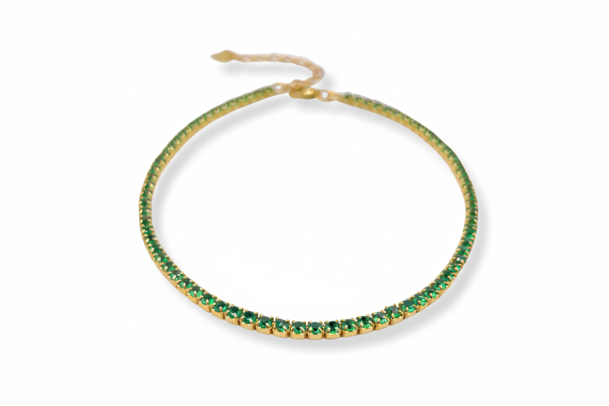 Tennisarmband mit Grünen Zirkonen