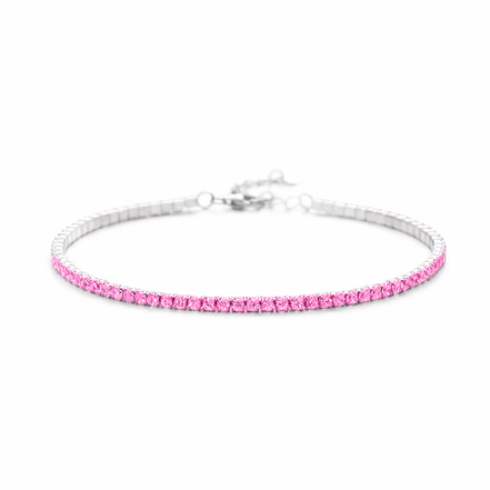 Silbernes Tennisarmband mit dezenten aneinander gereihten Zirkonen