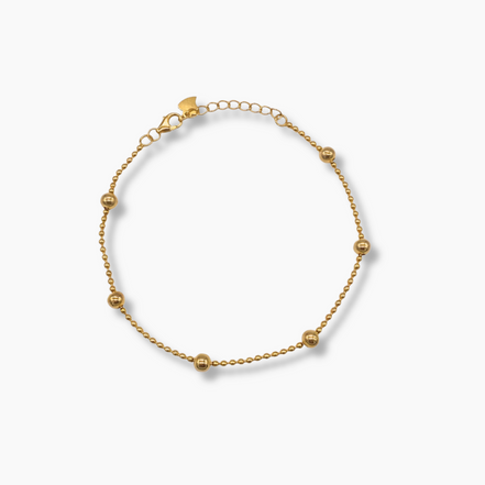 Sterling Silber Armband mit sechs kleine Kügelchen sind an unserem wunderschönen Kugelarmband aufgereiht.