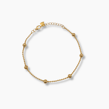 Sterling Silber Armband mit sechs kleine Kügelchen sind an unserem wunderschönen Kugelarmband aufgereiht.