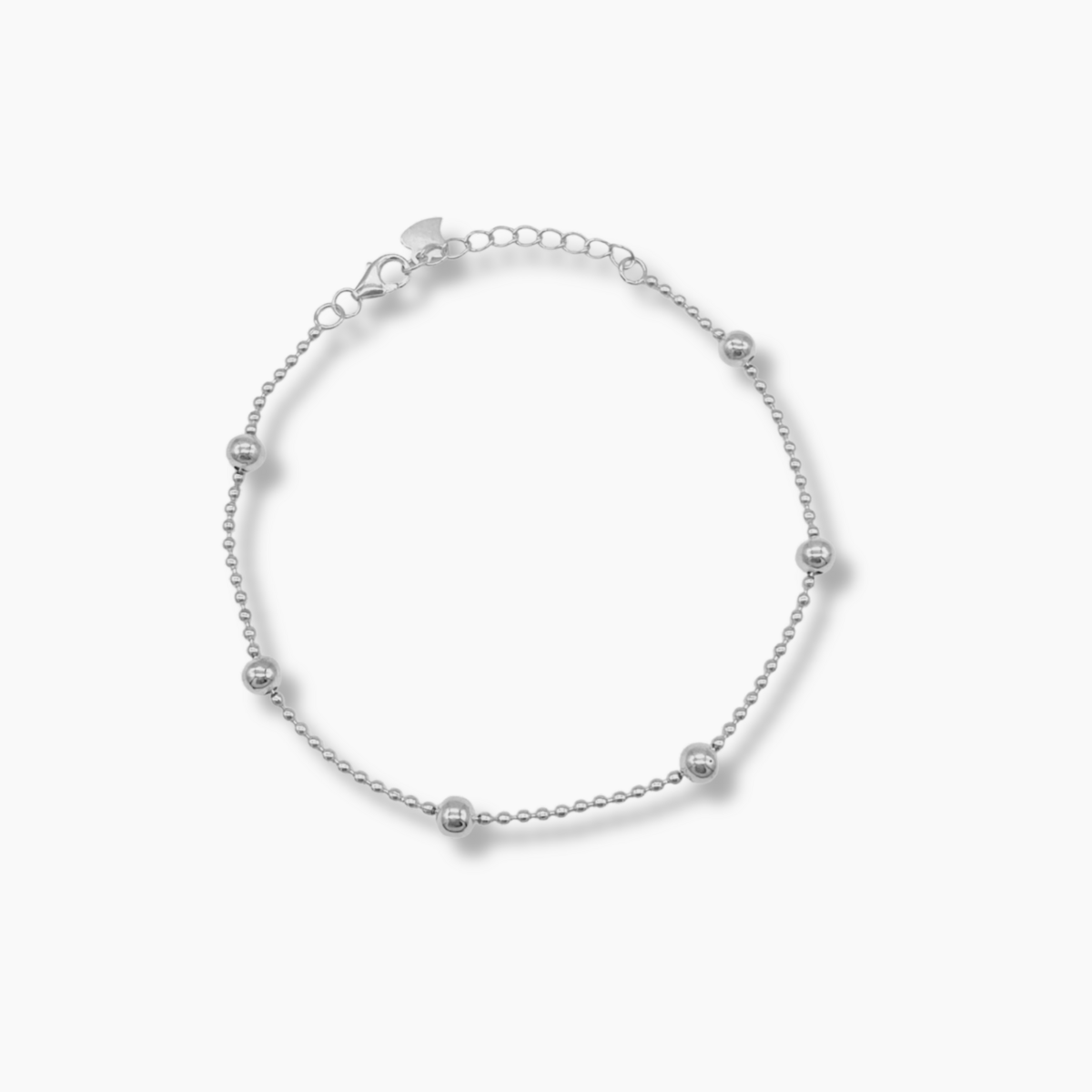 Sterling Silber Armband mit sechs kleine Kügelchen sind an unserem wunderschönen Kugelarmband aufgereiht.